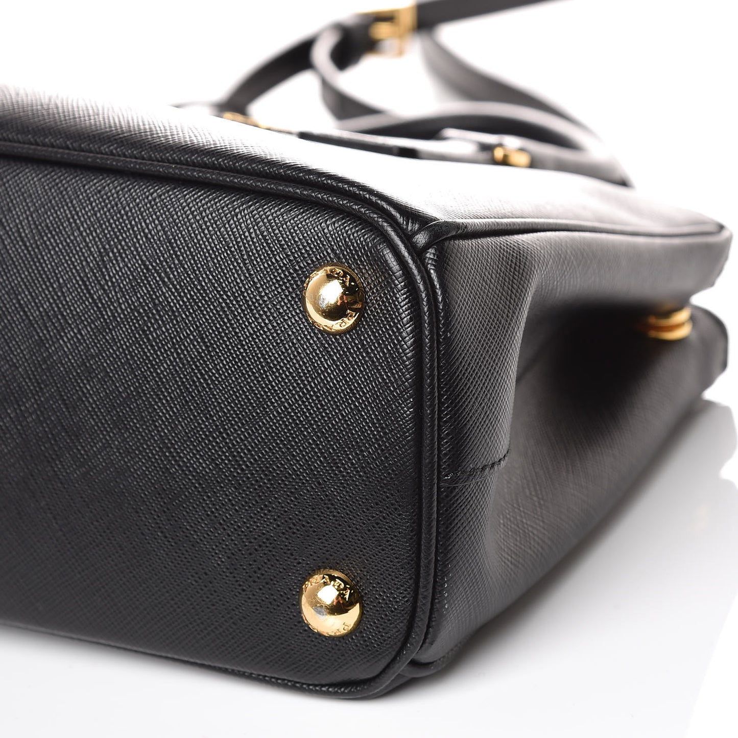 Saffiano Mini Galleria Double Zip Tote Black