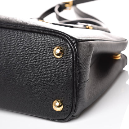 Prada Saffiano Mini Galleria Double Zip Tote Black 11 of 12
