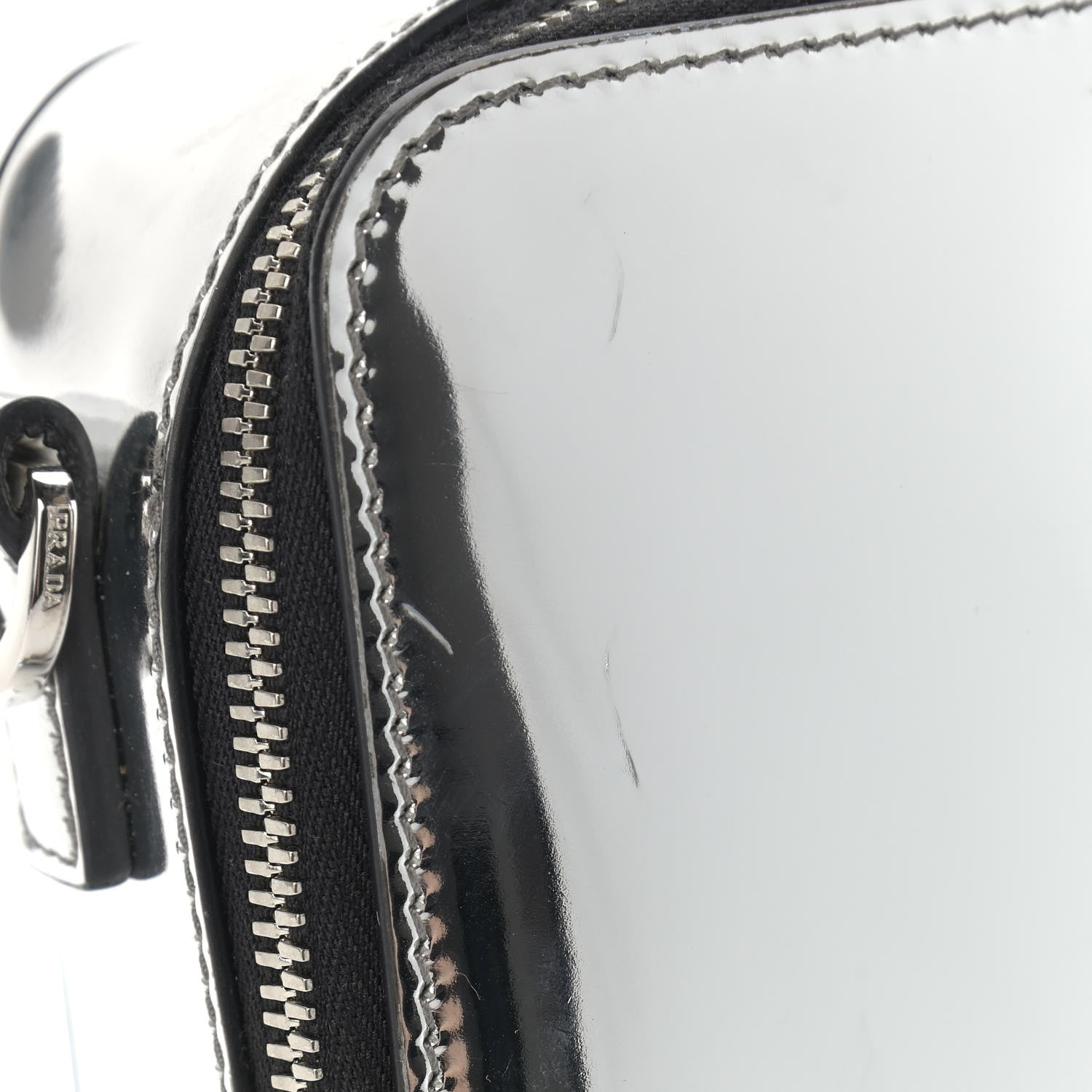 Prada Spazzolato Small Brique Crossbody Bag Argento 11 of 12