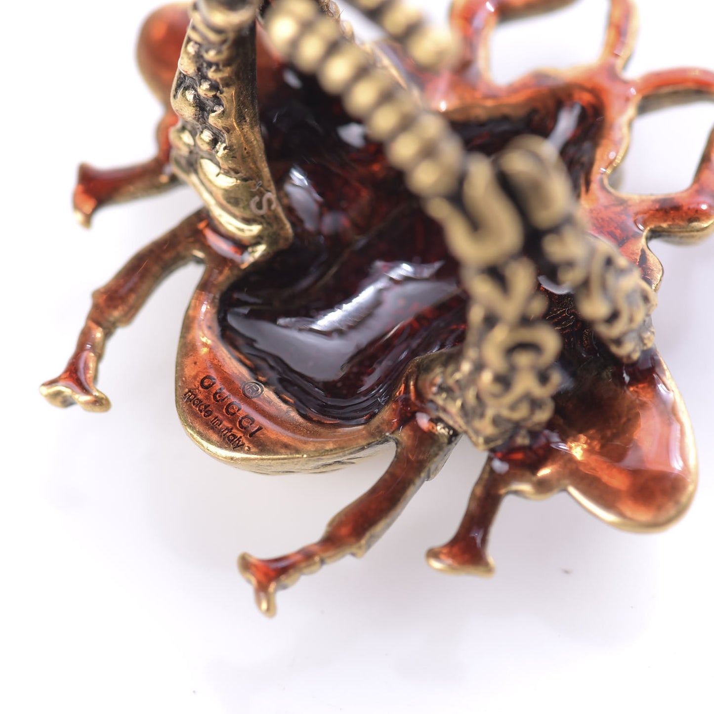 Metal Enamel Bee Ring S Aged Gold