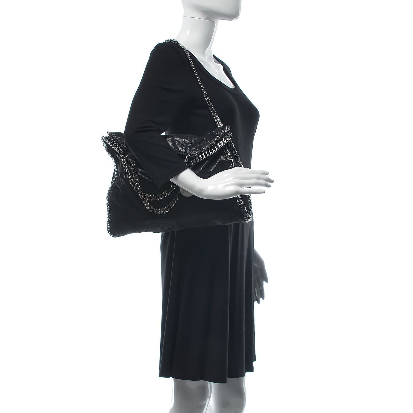 Shaggy Deer Falabella Fold Over Tote Black