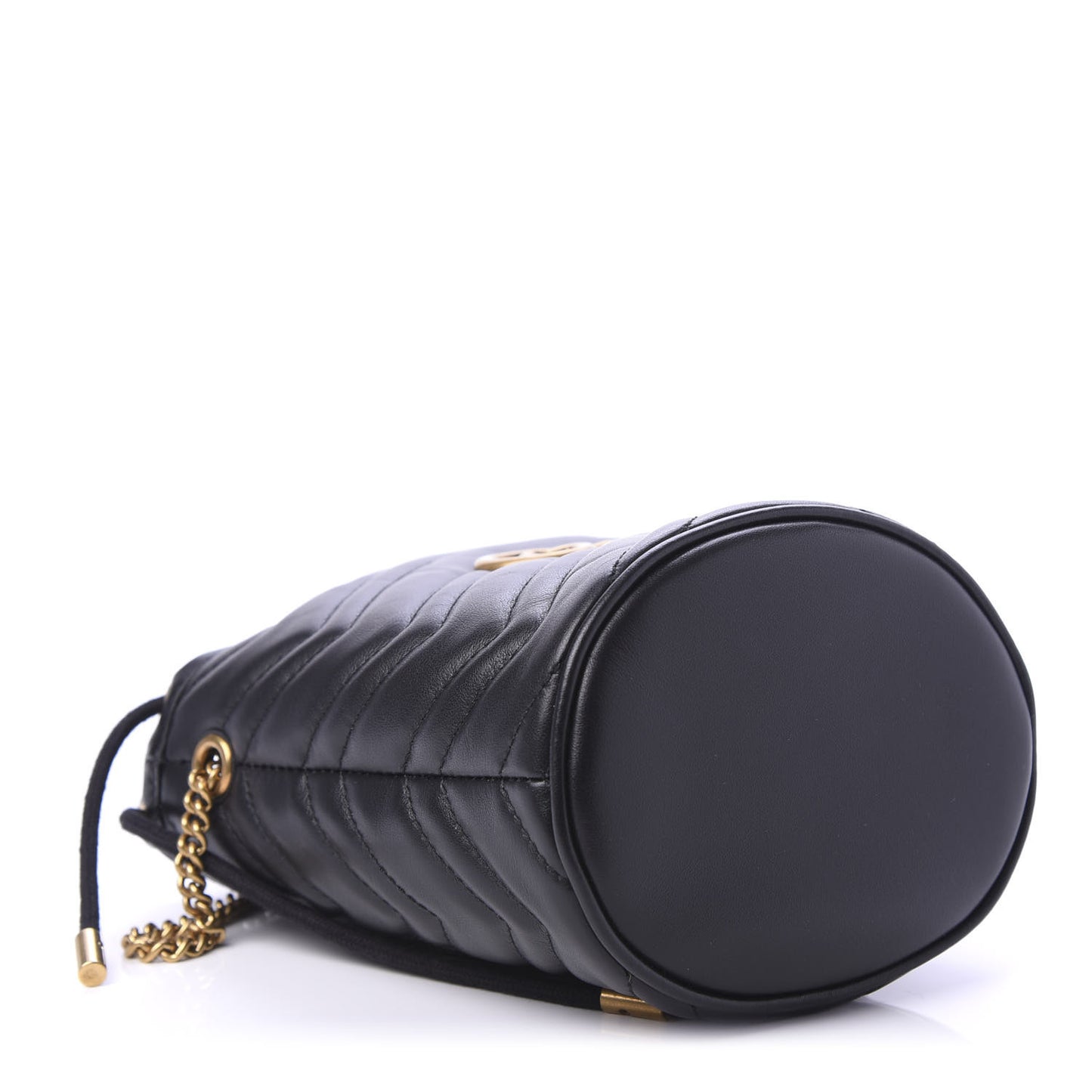 Calfskin Matelasse Mini GG Marmont 2.0 Bucket Bag Black