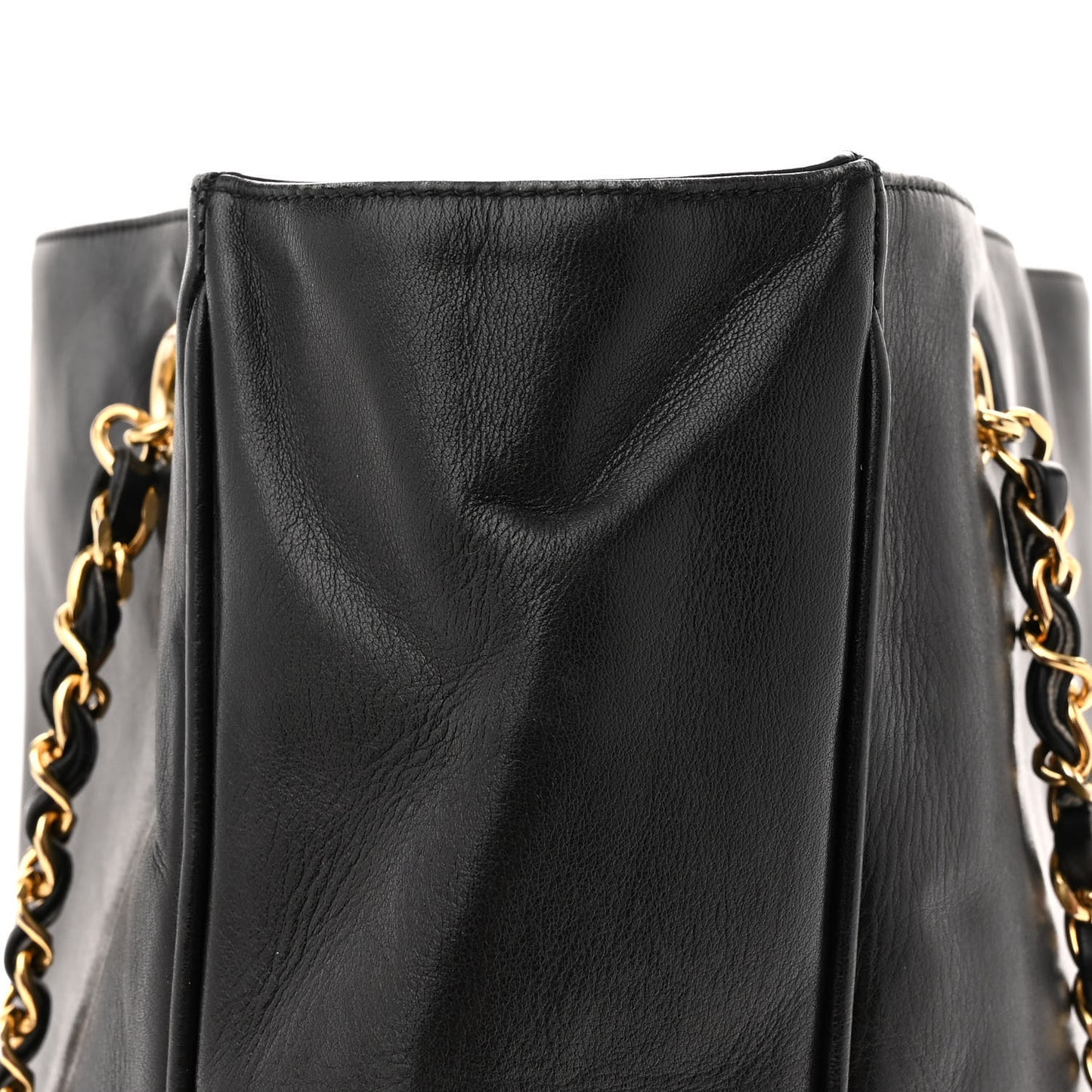 Lambskin Quilted CC Shopping Tote Black