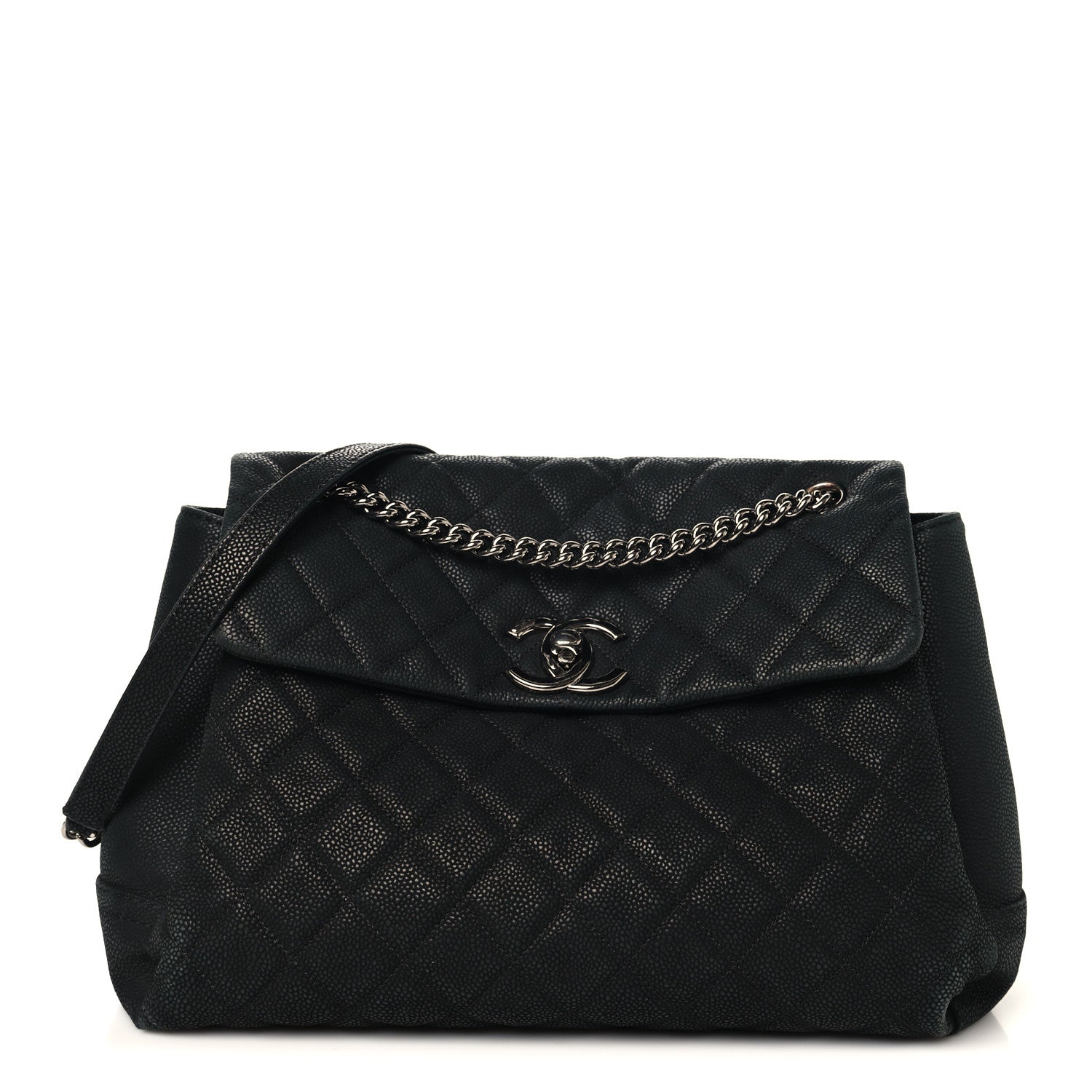 Chanel Iridescent Caviar Medium Lady Pearly Flap Black 1 of 13