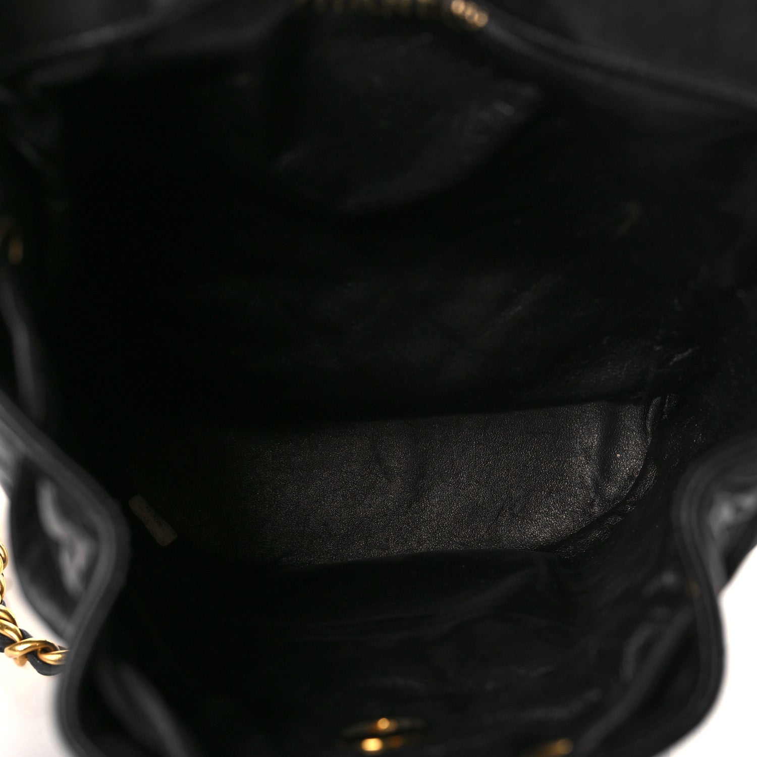 Chanel Lambskin Quilted Drawstring Backpack Black 4 of 8
