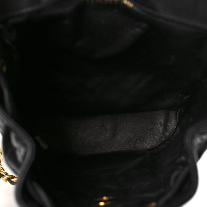 Chanel Lambskin Quilted Drawstring Backpack Black 4 of 8