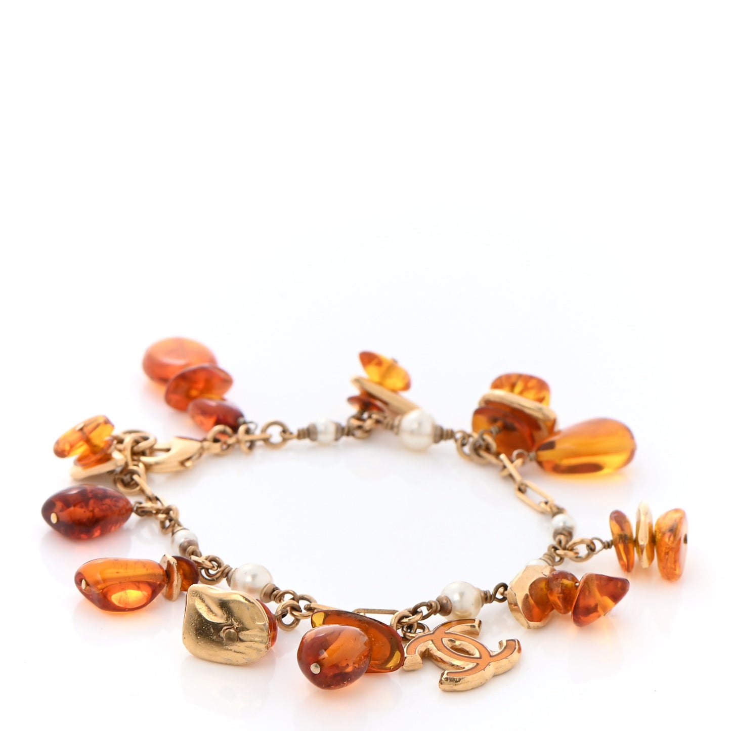 Pearl Amber CC Bracelet Gold