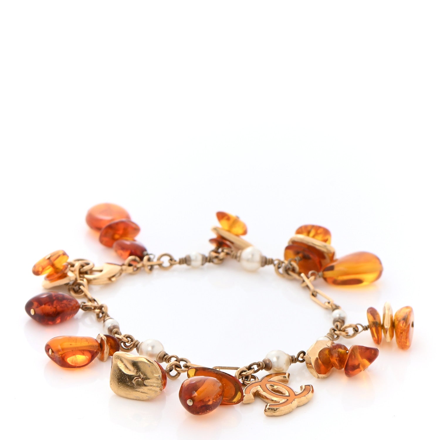 Chanel Pearl Amber CC Bracelet Gold 1 of 4