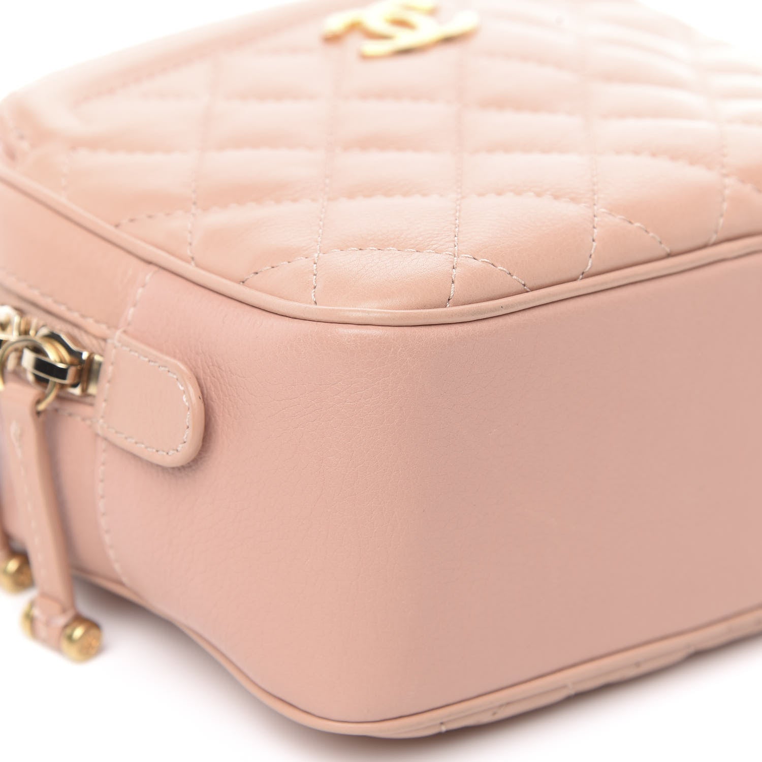 Chanel Calfskin Quilted CC Small Vanity Case Dark Beige 9 of 11