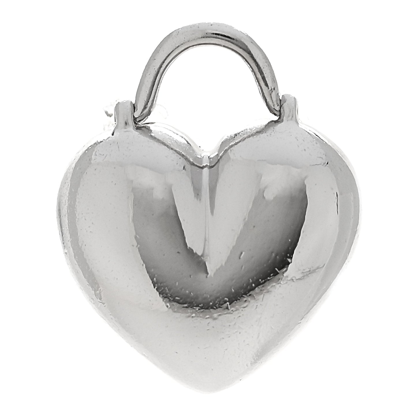 18K White Gold Diamond Puffed Heart Charm Pendant