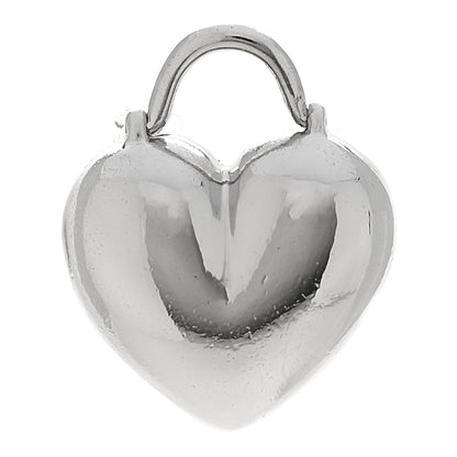 Tiffany 18K White Gold Diamond Puffed Heart Charm Pendant 3 of 4
