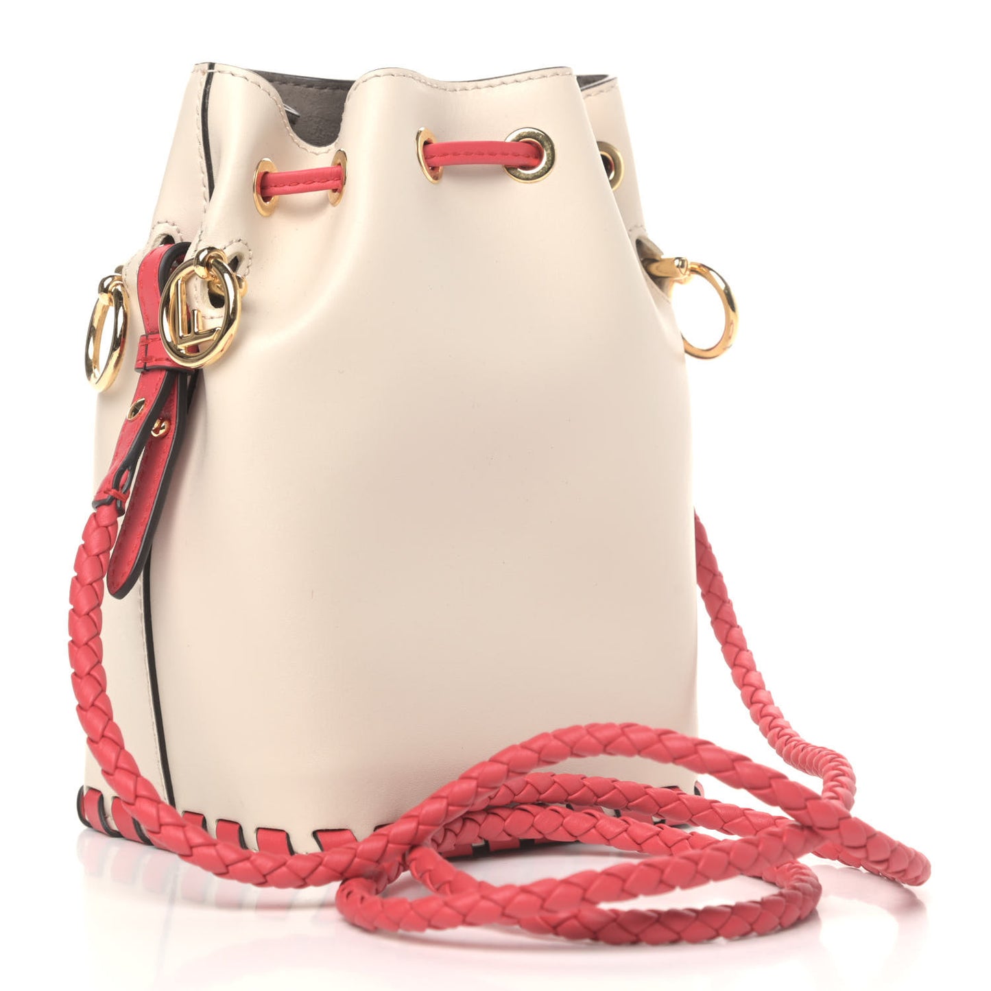 Vitello Liberty Century F is Fendi Whipstitch Mini Mon Tresor Bucket Bag Camelia Fiamma