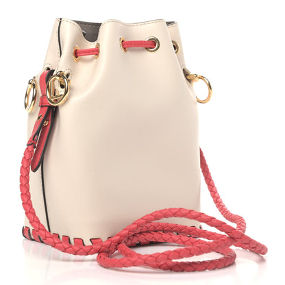 Fendi Vitello Liberty Century F is Fendi Whipstitch Mini Mon Tresor Bucket Bag Camelia Fiamma 3 of 7