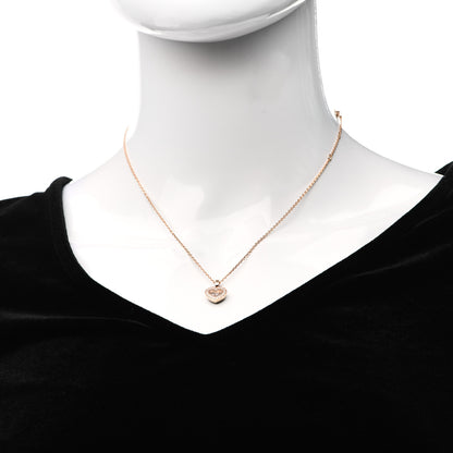 Chopard 18K Rose Gold Diamond Happy Diamonds Icon Heart Pendant Necklace 2 of 6