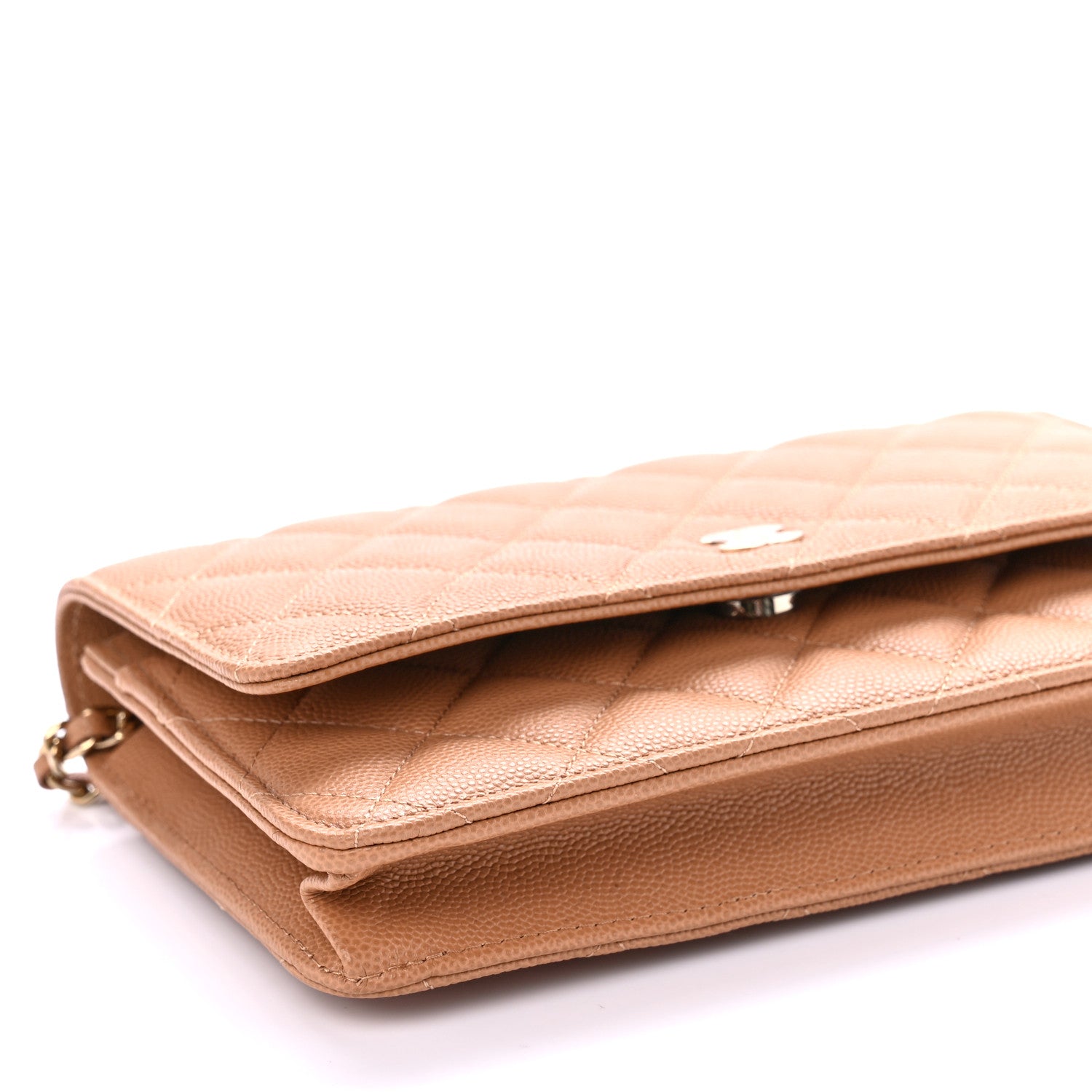Chanel Caviar Quilted Wallet On Chain WOC Dark Beige 8 of 9