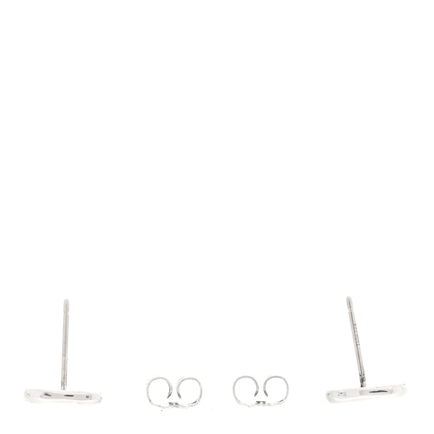 Tiffany Sterling Silver 10mm Elsa Peretti Full Heart Earrings 3 of 4