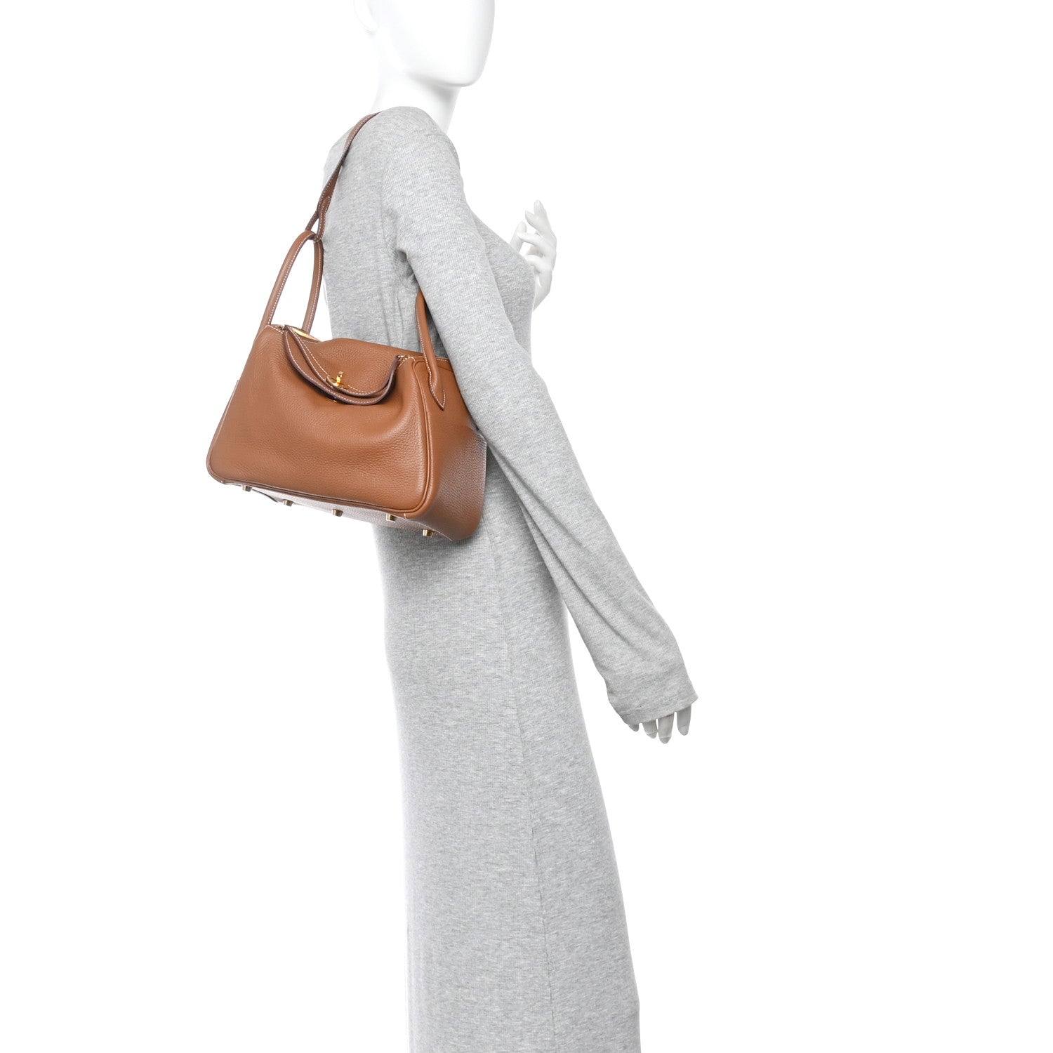 Hermes Taurillon Clemence Lindy 26 Gold 2 of 10