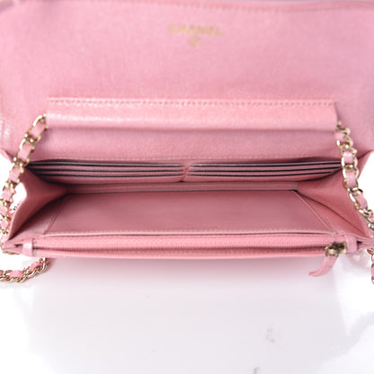Chanel Iridescent Caviar Quilted Wallet on Chain WOC Rose Pink 5 of 12