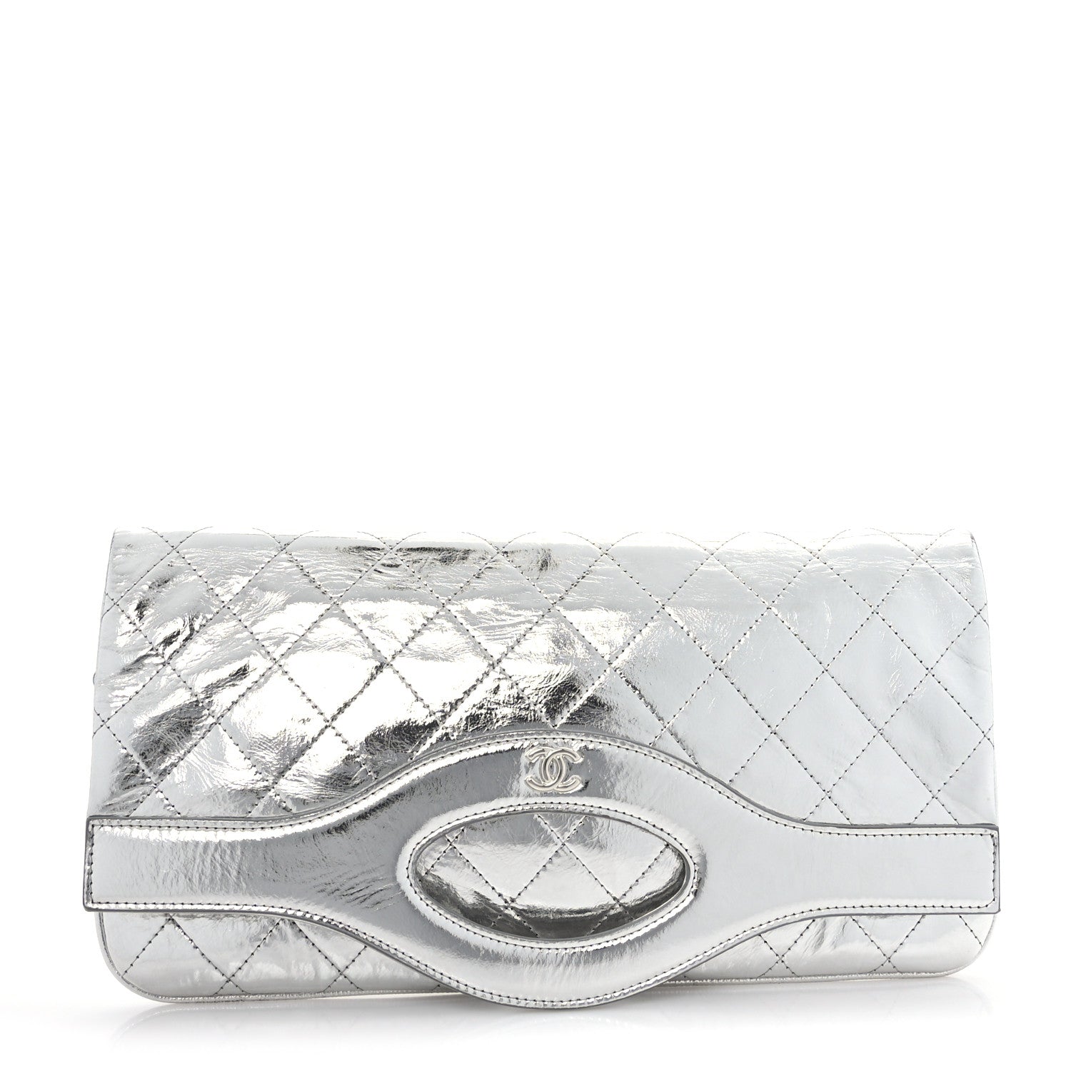 Chanel Metallic Crumpled Calfskin Small 31 Pouch Silver 1 of 7