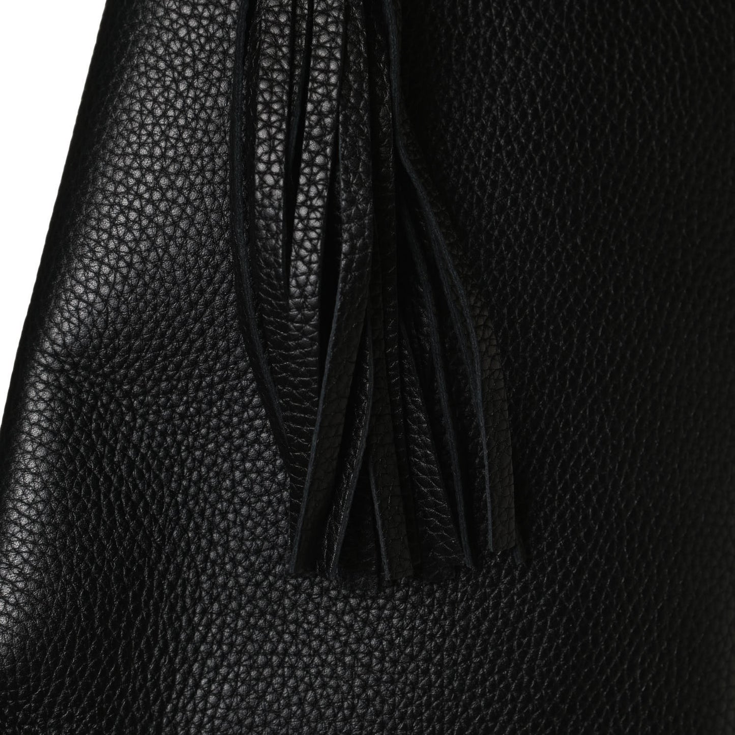 Pebbled Calfskin Medium Soho Clutch Black