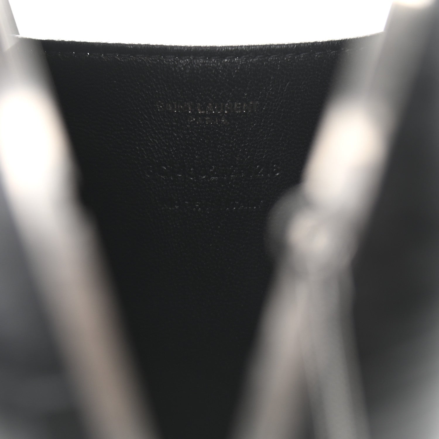 Saint Laurent Calfskin Crocodile Embossed Monogram Love Box Bag Black 6 of 10