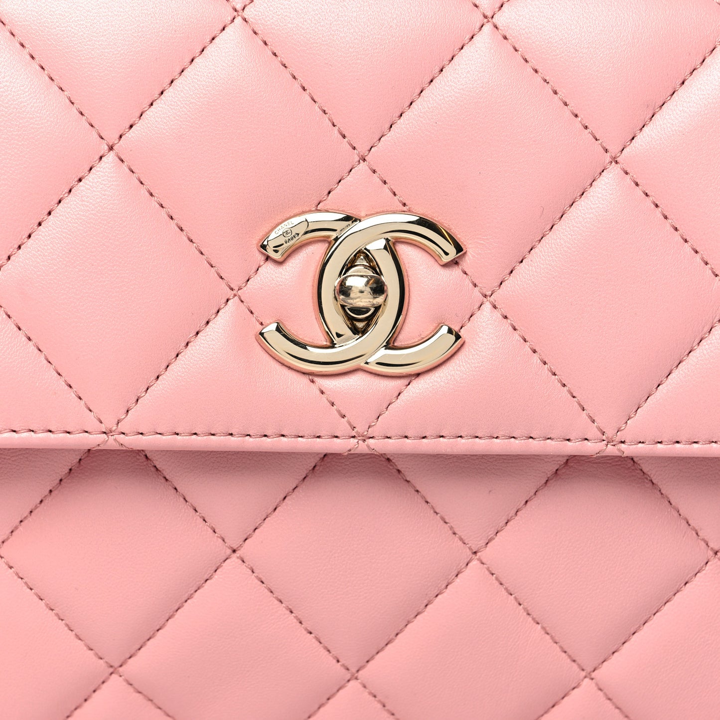 Lambskin Quilted Small Trendy CC Flap Dual Handle Bag Light Pink