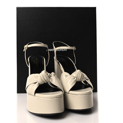 Saint Laurent Vendome Bianca 85 Platform Sandals 38 Pearl 9 of 9
