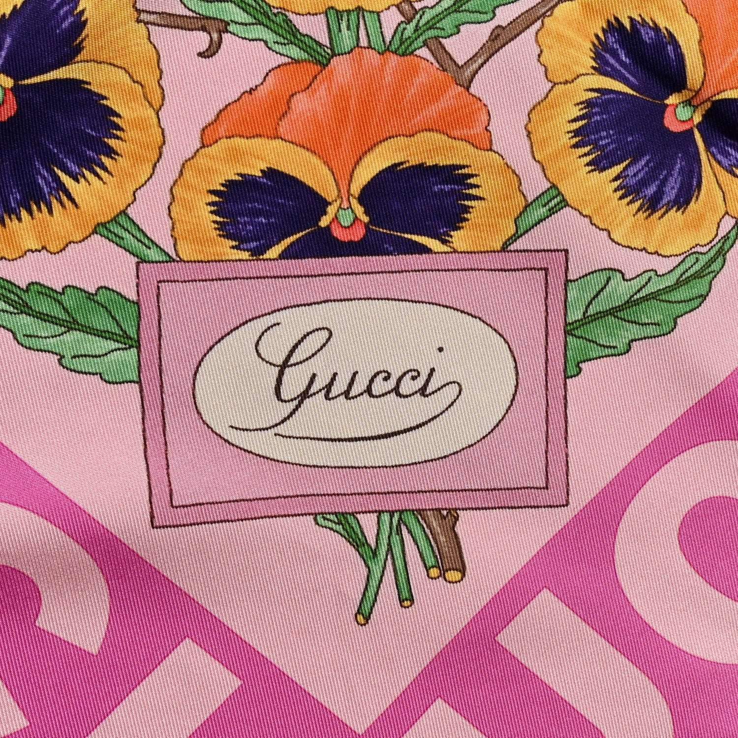 Gucci Silk Twill Viole Square Scarf Roseate Pink 2 of 6