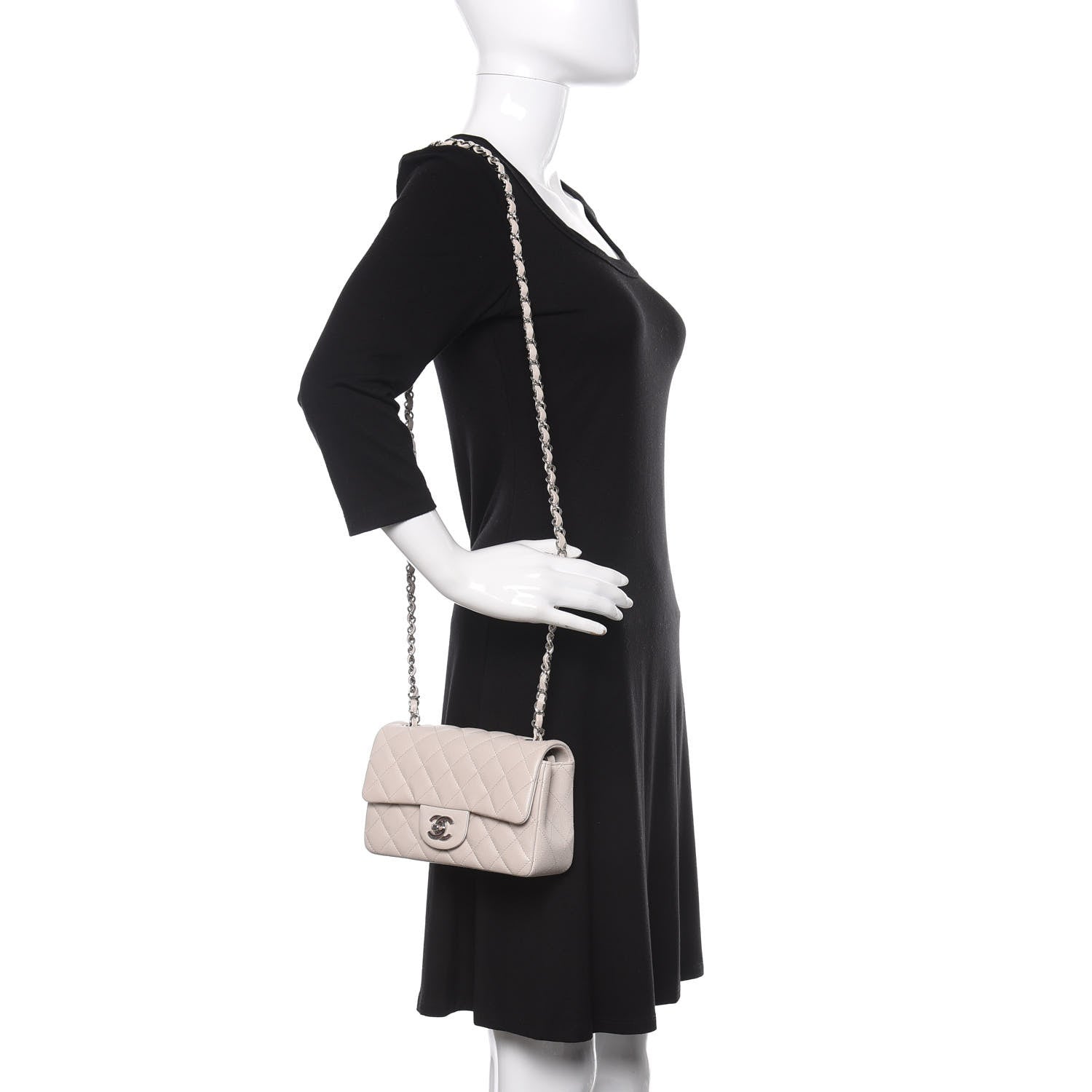 Chanel Caviar Quilted Mini Rectangular Flap Ivory 2 of 10