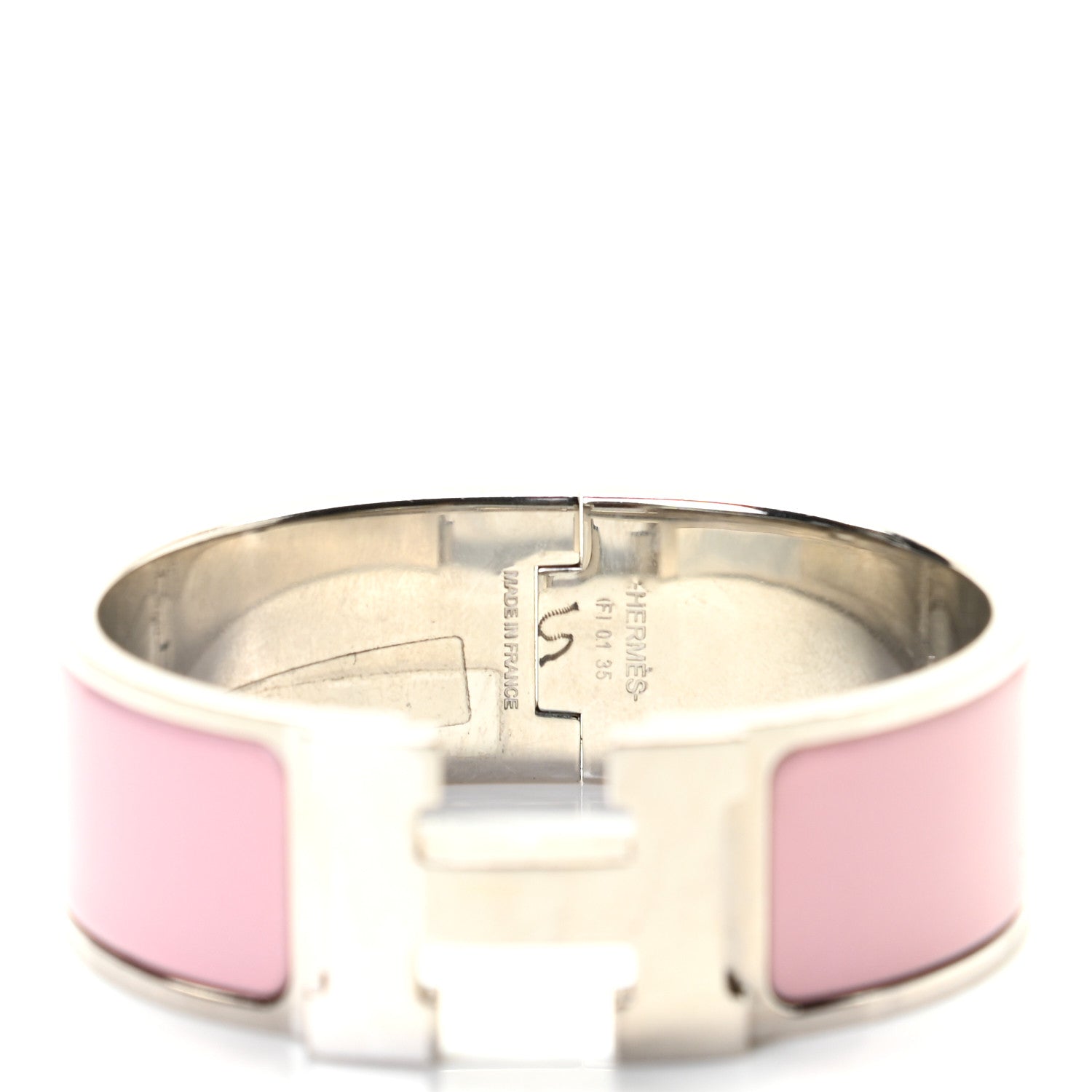 Hermes Enamel Wide Clic Clac H Bracelet PM Rose Dragee 2 of 4