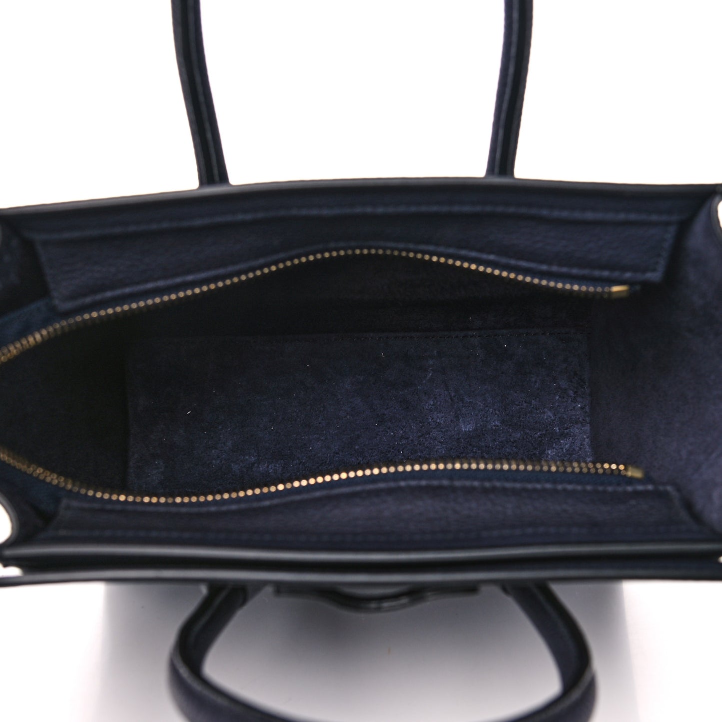 Drummed Calfskin Nano Luggage Navy Blue