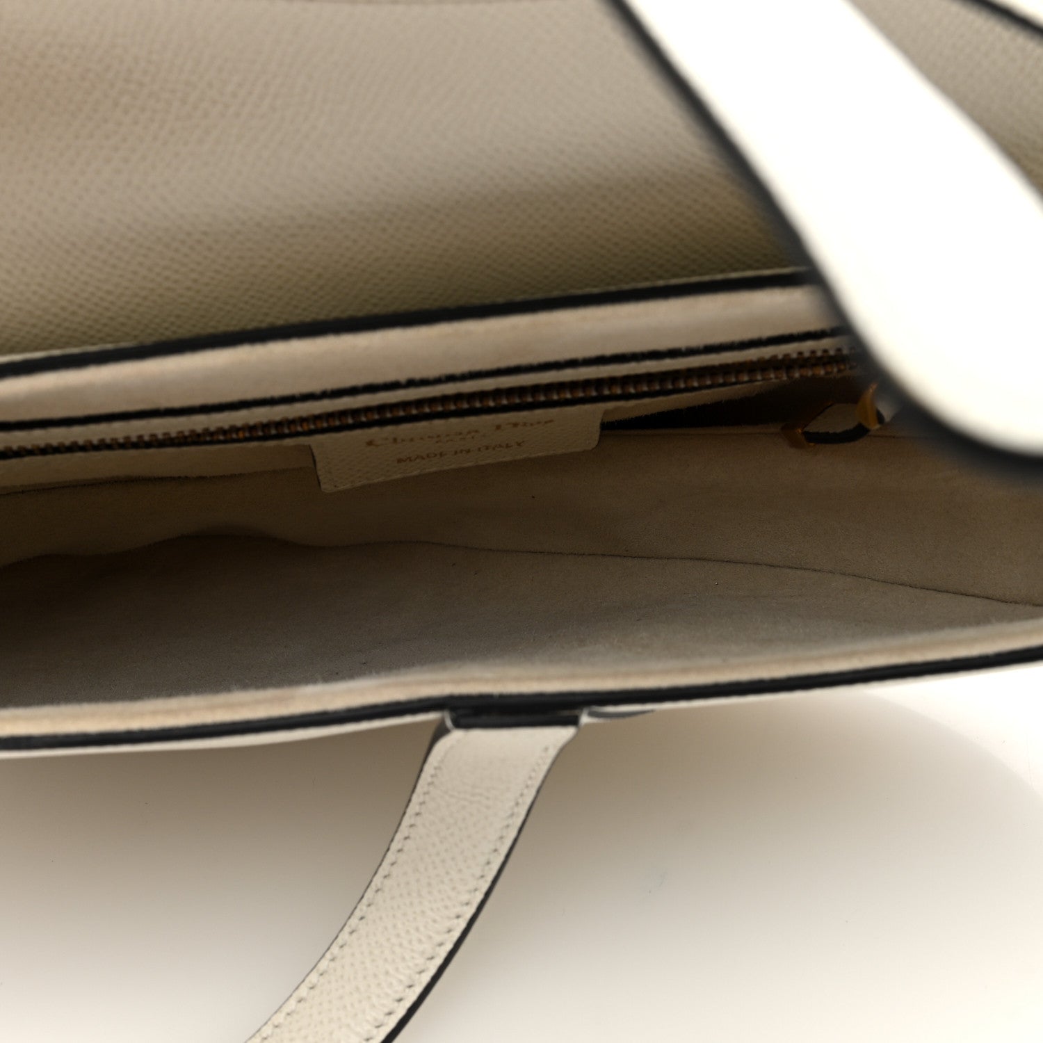 Christian Dior Grained Calfskin Saddle Bag With Strap Latte 5 of 10