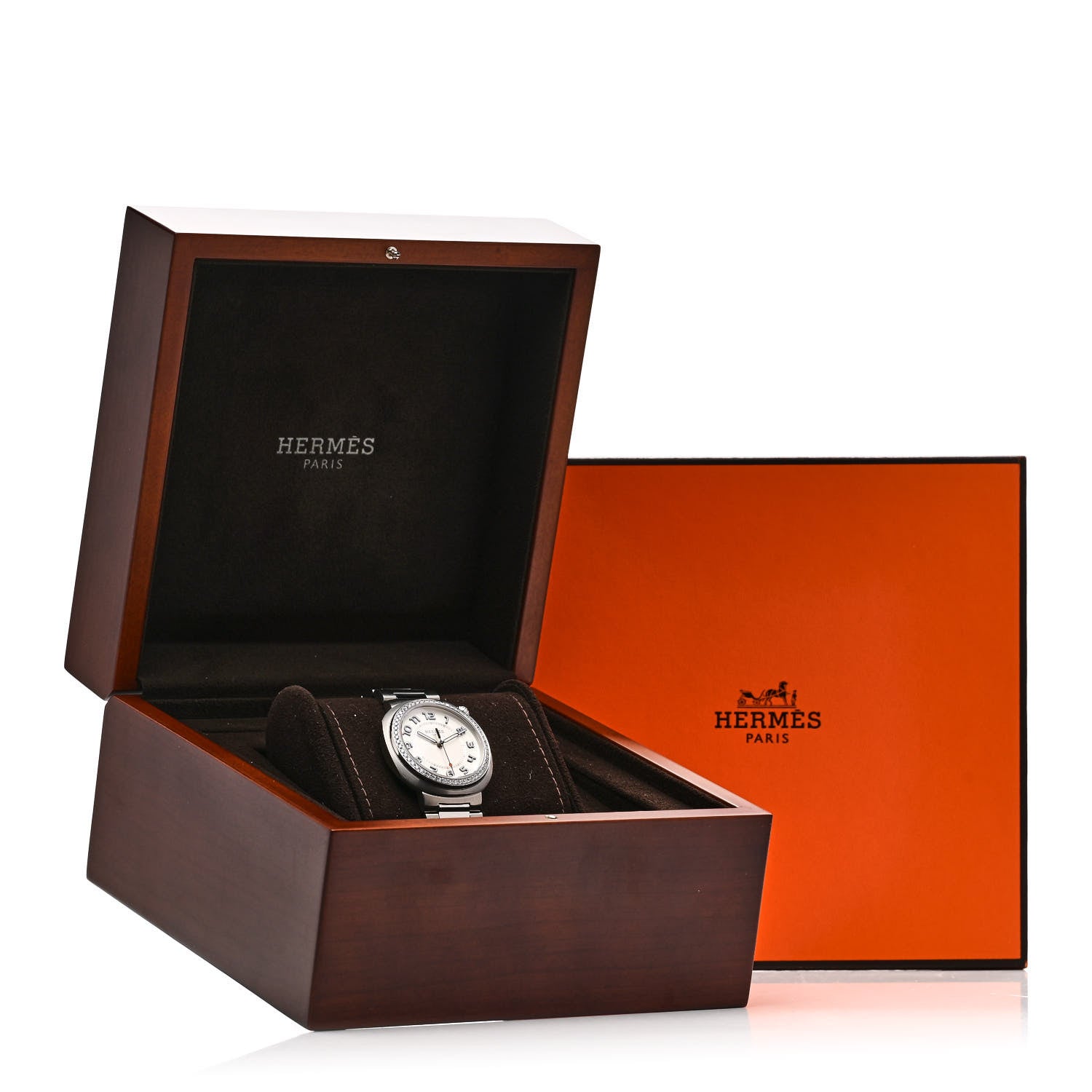 Hermes Stainless Steel Diamond Bezel 36mm Cut Automatic Watch 5 of 5