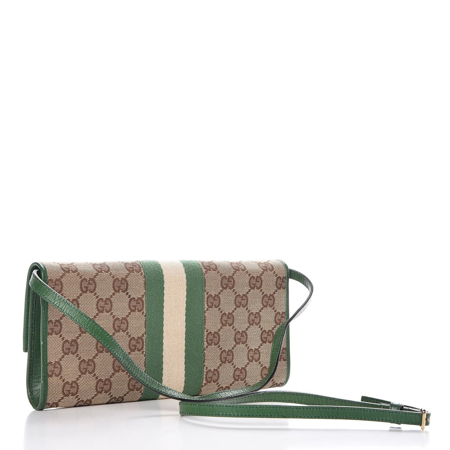 Monogram Bamboo Web Clutch Green