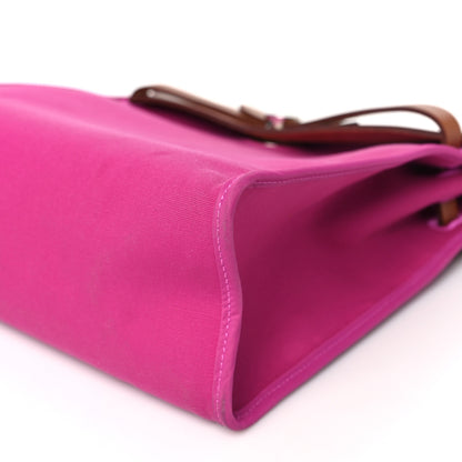 Hermes Vache Hunter Toile Herbag Zip 31 PM Magnolia Fauve 11 of 12