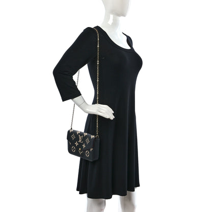 Louis Vuitton Empreinte Monogram Giant Felicie Pochette Black Beige 2 of 9
