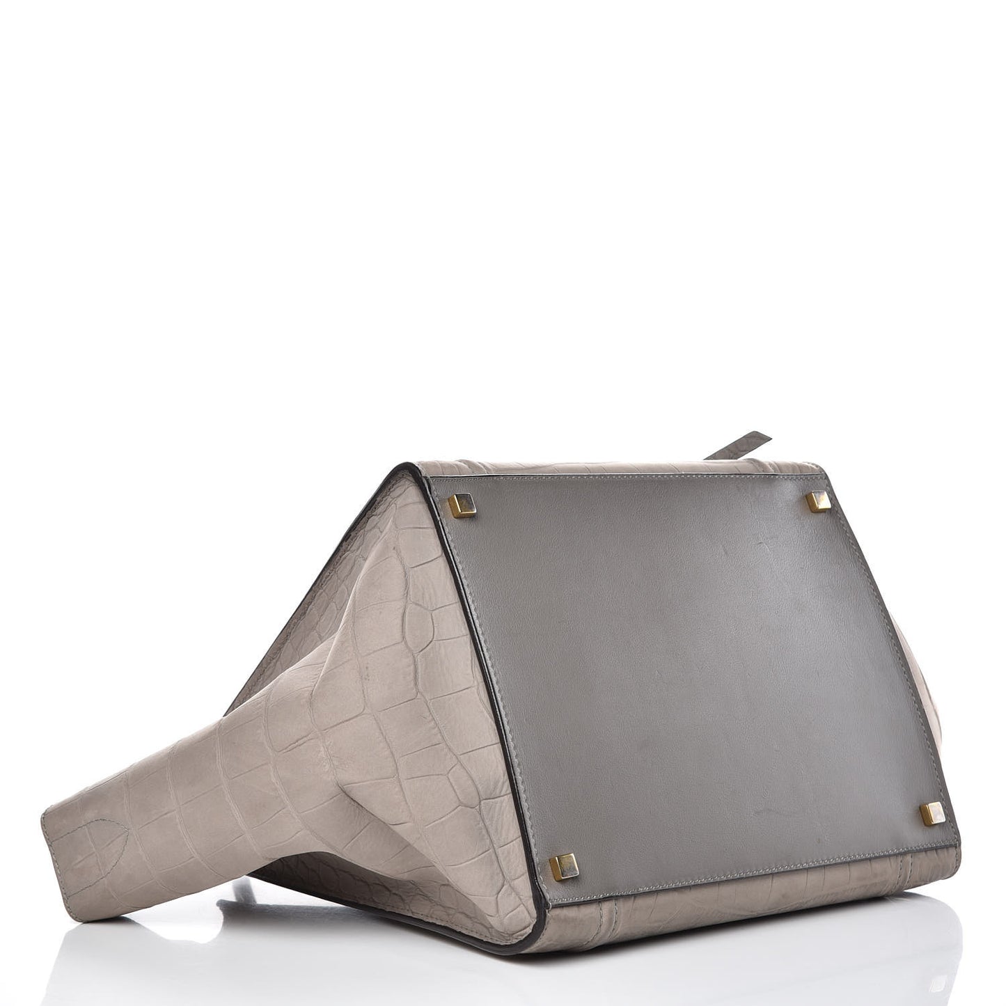 Crocodile Embossed Nubuck Medium Phantom Luggage Grey