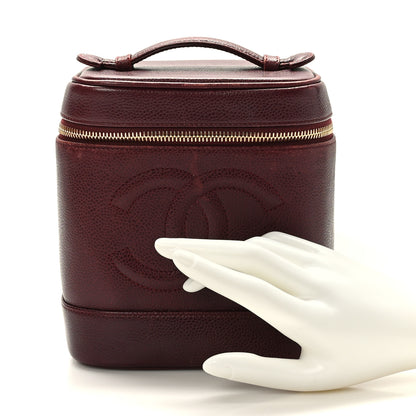 Chanel Caviar Vanity Cosmetic Case Burgundy 2 of 12