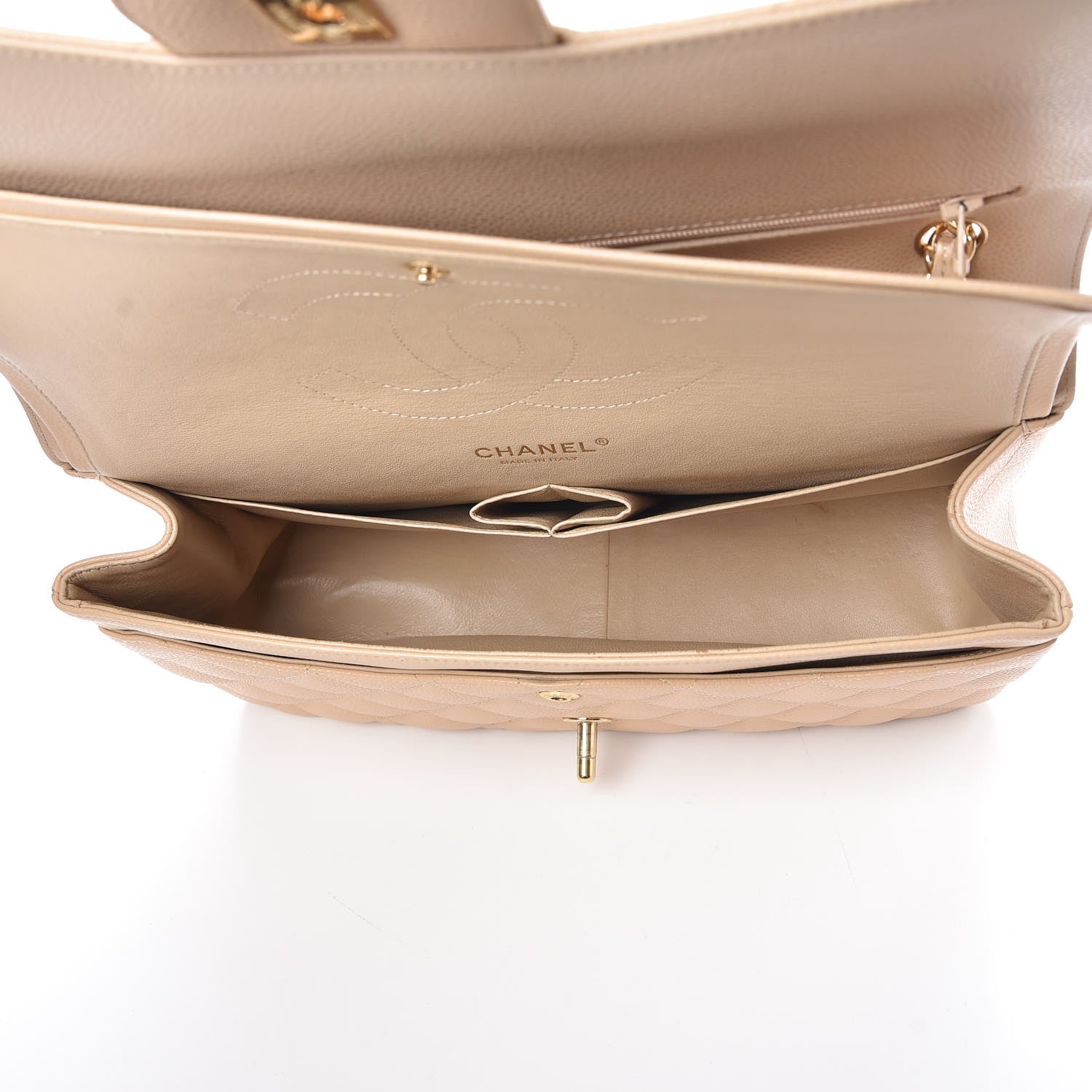 Chanel Caviar Quilted Jumbo Double Flap Beige Clair 5 of 8