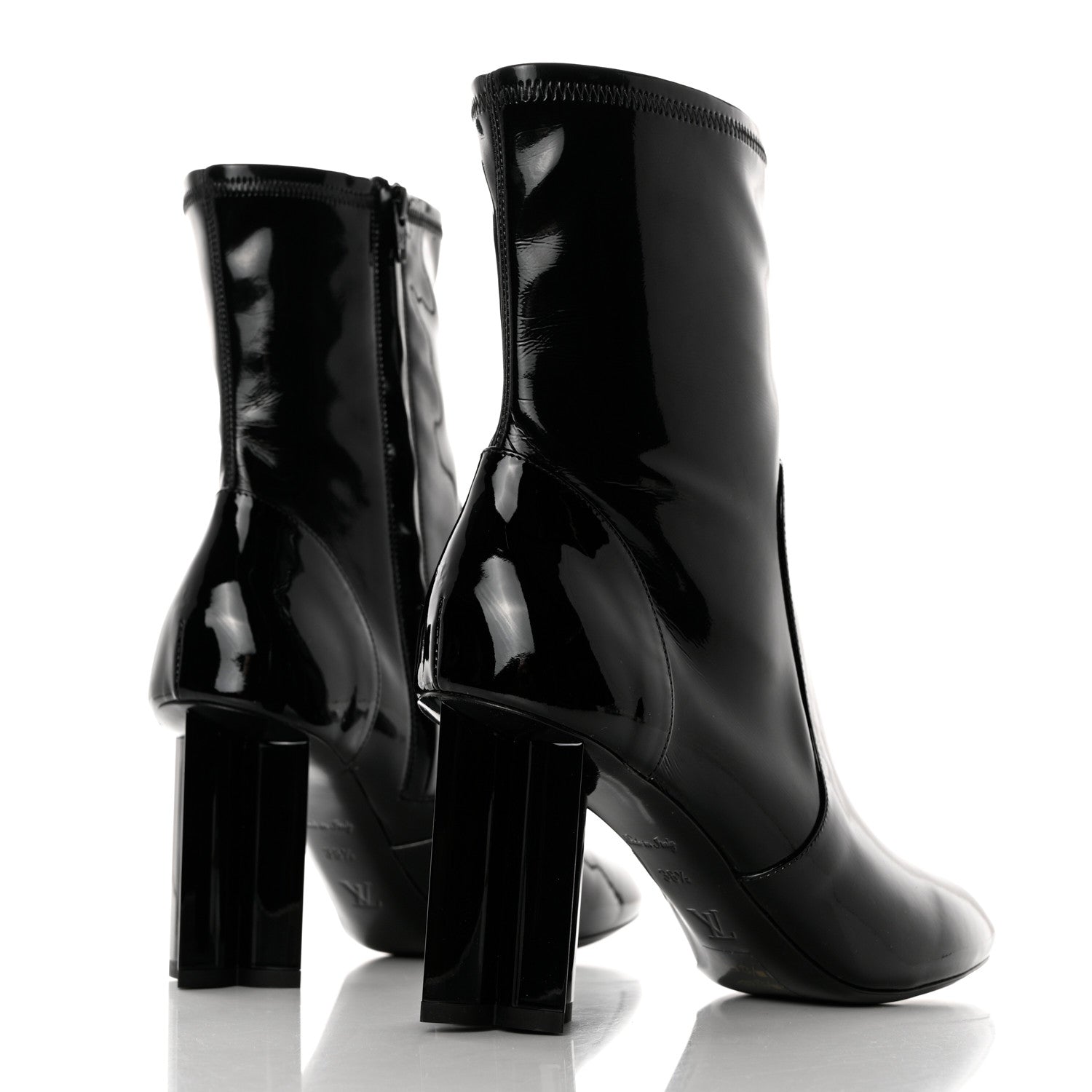 Louis Vuitton Patent Silhouette Ankle Boots 38.5 Black 4 of 8