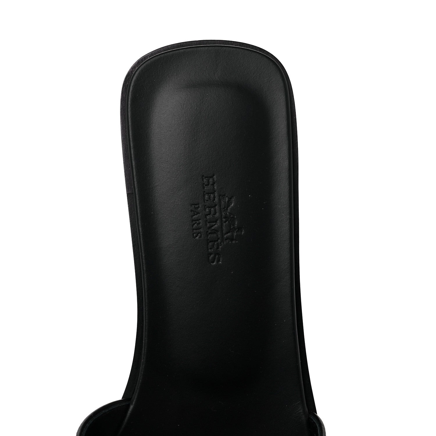 Hermes Box Calfskin Oran Sandals 37.5 Black 7 of 9