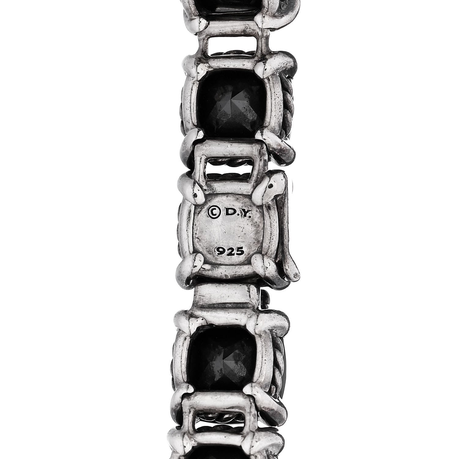 David Yurman Sterling Silver Diamond Hematine Chatelaine Tennis Bracelet 3 of 4