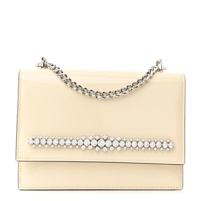 Jimmy Choo Patent Crystal Embellished Bing Bohemia Crossbody Bag White 1 of 10