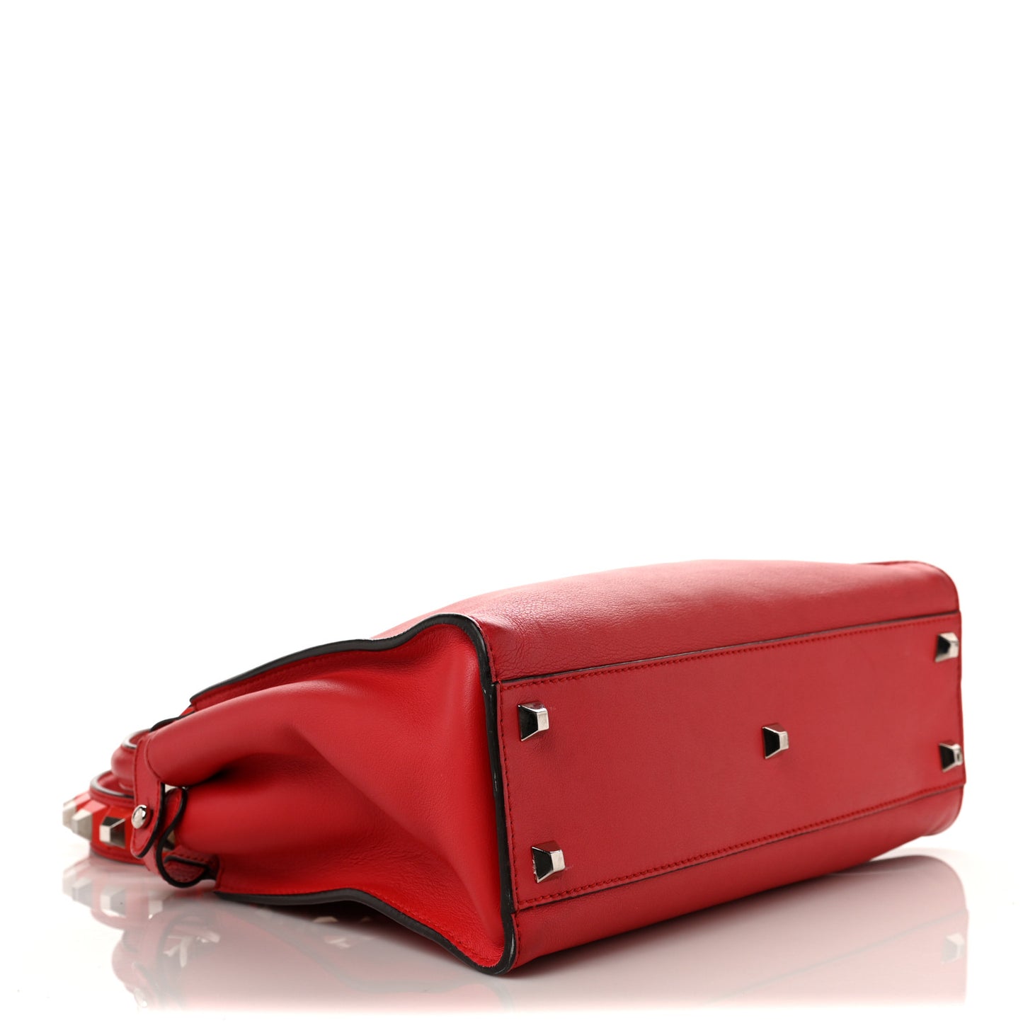 Vitello Seta Studded Medium Peekaboo Iconic Satchel Fiamma