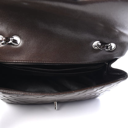 Chanel Caviar Quilted Jumbo Single Flap Dark Brown 4 of 5