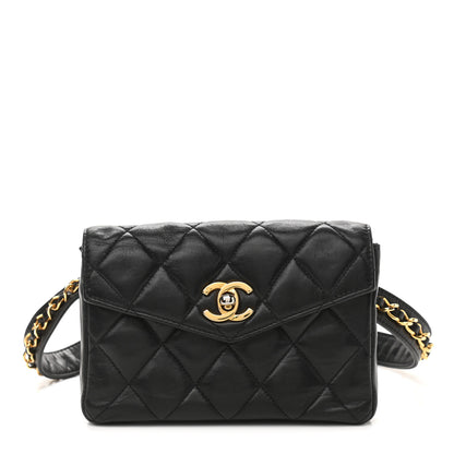 Chanel Lambskin Quilted Flap Waist Belt Bag Black 1 of 13