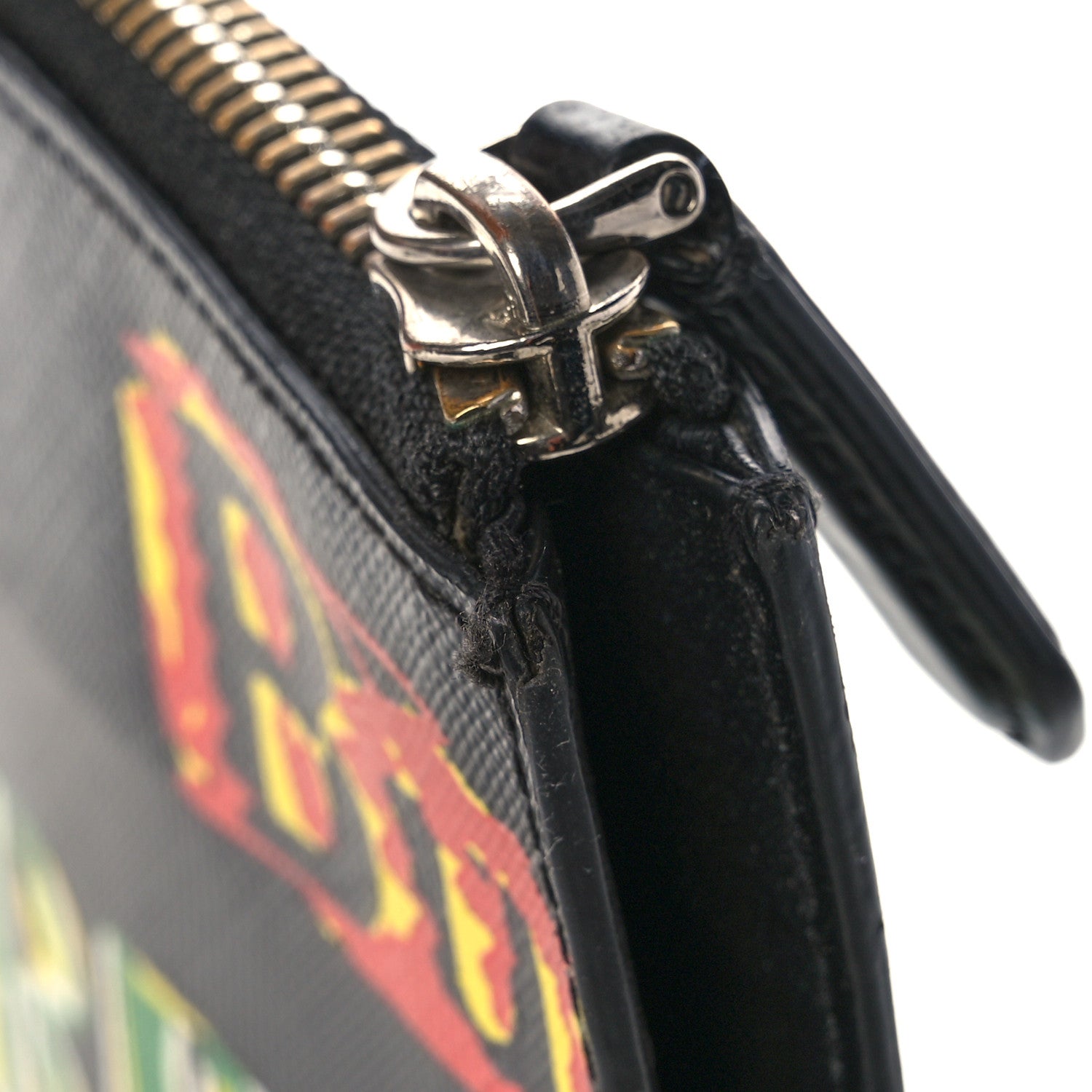 Burberry Coated Canvas Graffiti Print Zip Pouch Black 9 of 10