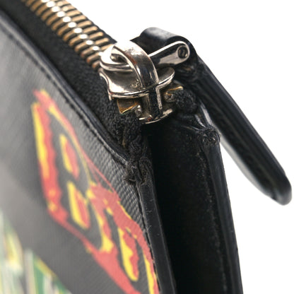 Burberry Coated Canvas Graffiti Print Zip Pouch Black 9 of 10