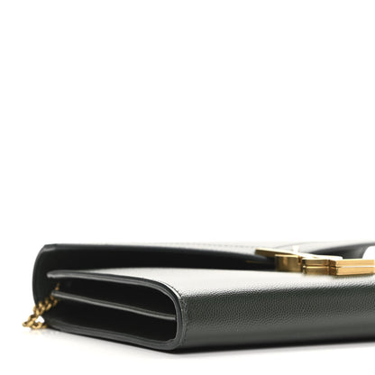 Saint Laurent Smooth Calfskin Monogram Cassandra Clasp Bag Dark Green 9 of 11