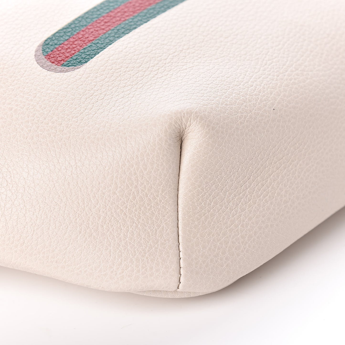 Grained Calfskin Logo Belt Bag White